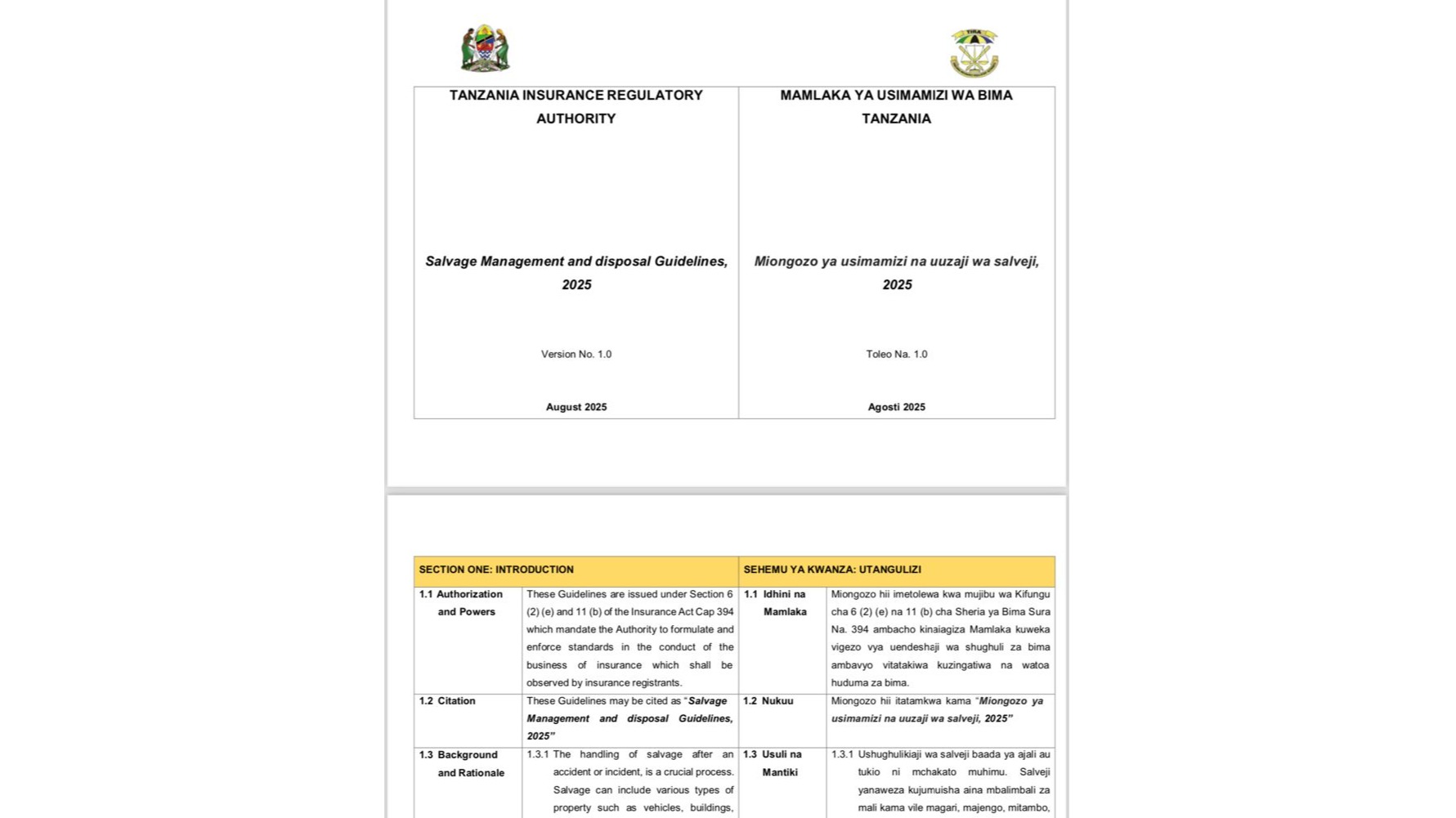 Miongozo ya usimamizi na uuzaji wa salveji 2025