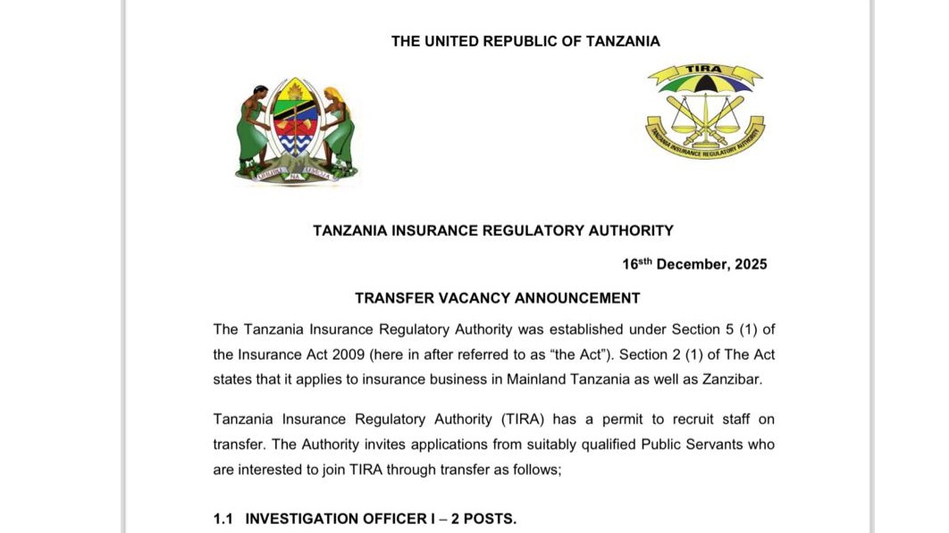 TANGAZO LA NAFASI ZA KAZI ZA KUHAMIA