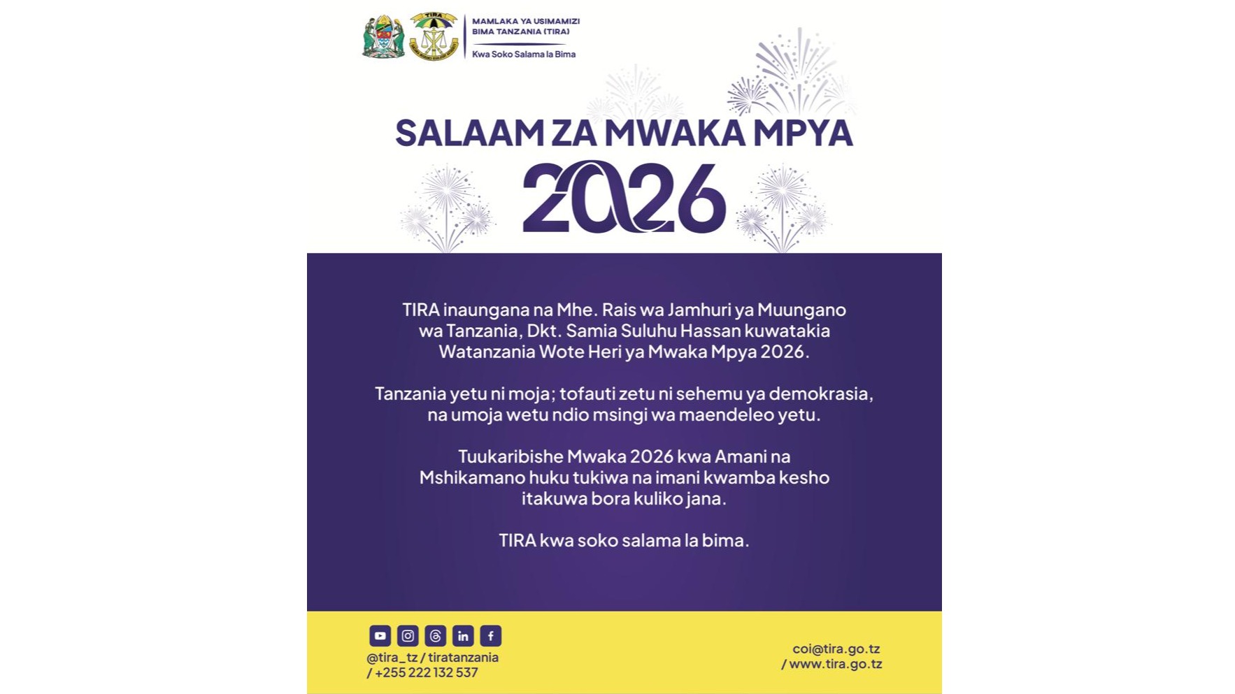 SALAAM ZA MWAKA MPYA 2026